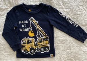 Camiseta de manga larga Carhartt para niños pequeños, 3T, 100 % algodón, azul - Imagen 1 de 4