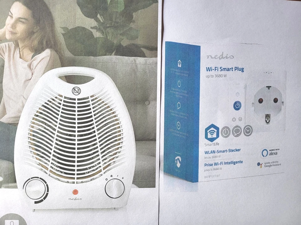 Heizlüfter mit/ohne/oder WiFi Steckdose, Wlan, App, Smart Schalter - Bild 1 von 1