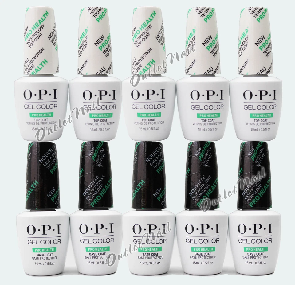 LOTE 10 OPI GelColor PRO HEALTH Base Top Coat Kit Set: 5 BASE GC020 + 5 TOP GC040 Foto 1 de 1