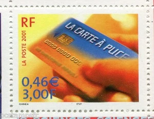 FRANCE 2001, timbre 3426, SIECLE AU FIL, SCIENCES, CARTE A PUCE, neuf** - Photo 1/1