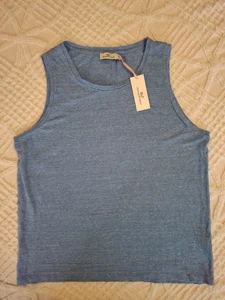 NWT Vineyard Vines Women's XL Blue White Striped Linen Tank Top Sleeveless Knit - Picture 1 of 6