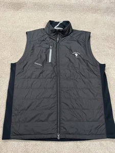 Zero Restriction Vest Mens Large Black Golf Jacket Full Zip Sleeveless Pockets - Picture 1 of 9