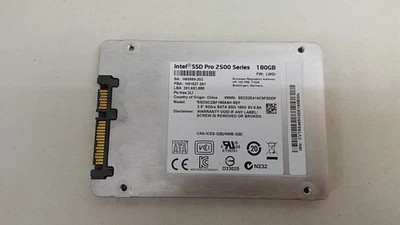 Intel SSDSC2BF180A5H SSD Pro 2500 180 GB 2.5" SATA III Solid State Drive - Image 1 of 3