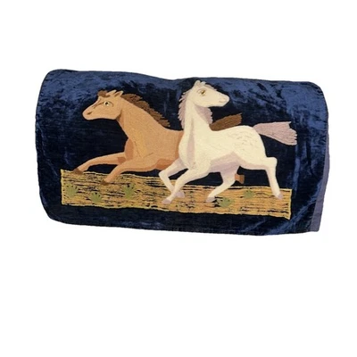 老式复古西马种马刺绣针绣枕套 — 第 1/4 张图片