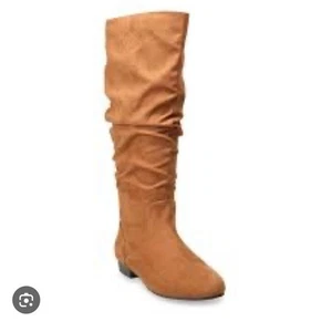 SO Dill light brown cognac faux suede knee high boots size 9 - Picture 1 of 6