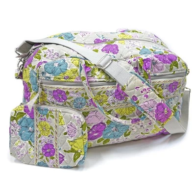 ❤️ vera bradley Watercolor Weekender Overnight Duffel Gray Purple + Cosmetic - Image 1 of 4