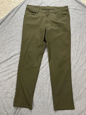 Pantalones Lululemon Para Hombres 38 Verde ABC 5 Bolsillos Elastizados Chino Golf Senderismo Pantalones Foto 1 de 4