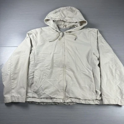 Chaqueta Eddie Bauer Mujer Grande Beige Con Capucha Cremallera Completa Ligera Exterior Informal Foto 1 de 4