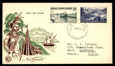 Mayfairstamps Papua and New Guinea FDC 1963 Airplane and Ships First Day Cover a - Image 1 of 2