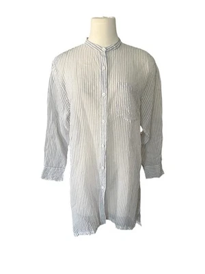 Top transparente a rayas abotonadas Dries Van Noten talla 42 (10 EE. UU.) silencioso modesto *Leer* Foto 1 de 4