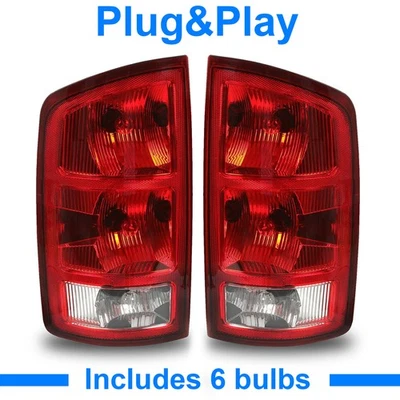 DOT Tail Lights Brake Lamps w/Bulbs For Dodge Ram 1500 2500 3500 2002-2006 03 04 - Image 1 of 4
