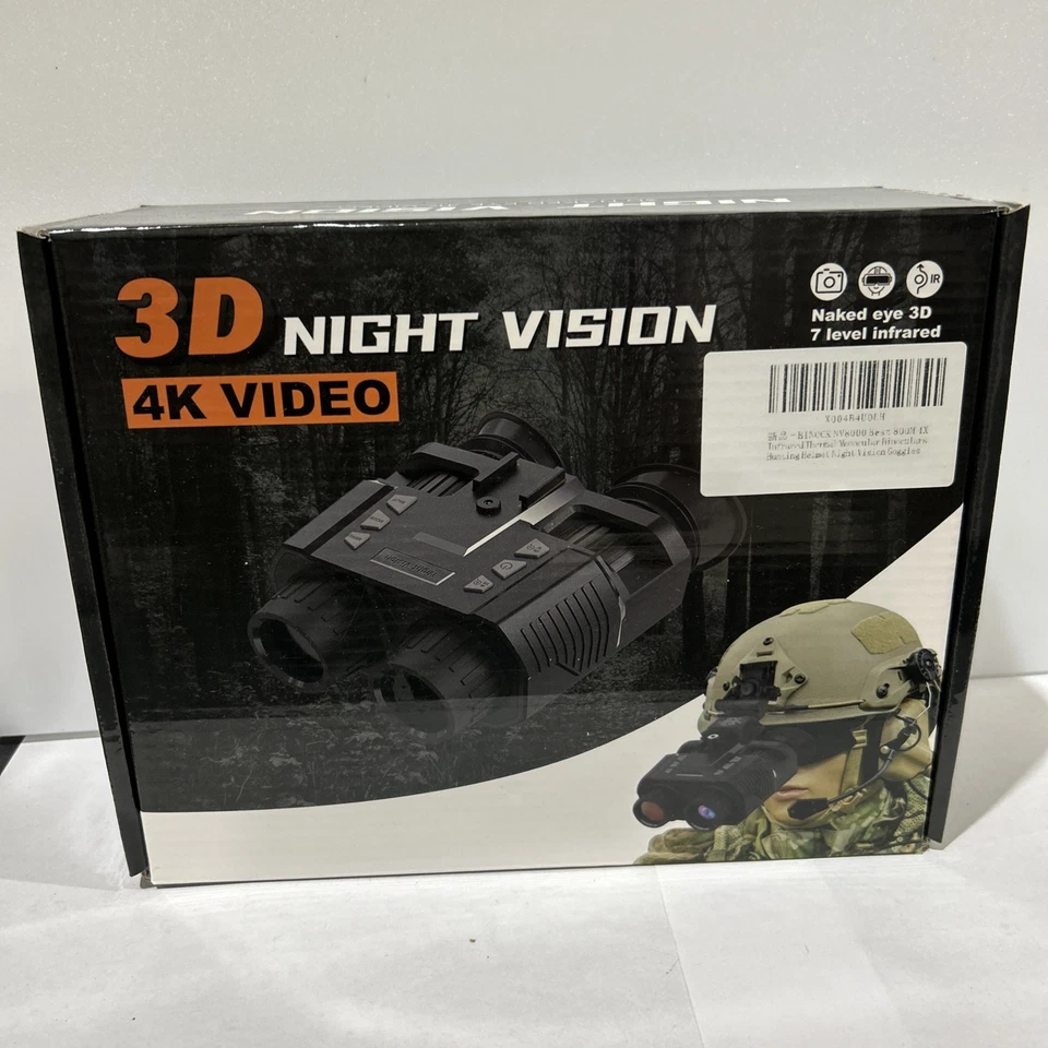 Black 4K Video 3D Night Vision Binoculars - Image 1 of 1