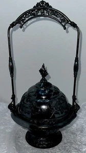 Victorian Era Darby Silver Plate Domed Antique Covered Butter Dish Rare - Picture 1 of 10