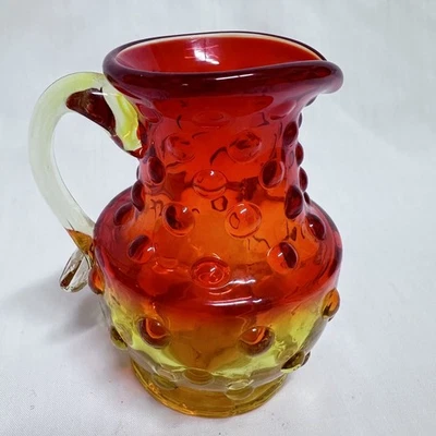 Kanawha Vintage Amberina hobnail 3.5" glass pitcher - Image 1 of 4