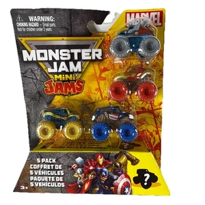 Monster Jam, Marvel Official Mini 5-Pack with Mystery Collectible Monster Truck, - Picture 1 of 9