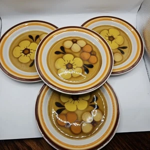 4 Chadd Ford CF ALOHA 7.5” Plates Floral Stoneware Japan Boho Granny Cottagecore - Picture 1 of 21