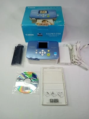Canon SELPHY CP760 Compact Photo Printer Special Edition Blue Open Box needs ink - Image 1 of 4