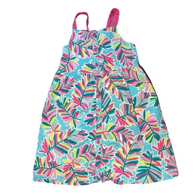 Vestido Penelope Mack LTD Niña Talla 6 Island Tropical Lazo Verano Azul Rosa Foto 1 de 4