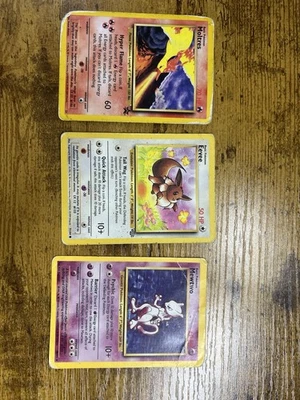 Vintage Pokémon Bundle – WOTC Cards 1999–2000: Moltres, Eevee and Mewtwo - Image 1 of 2
