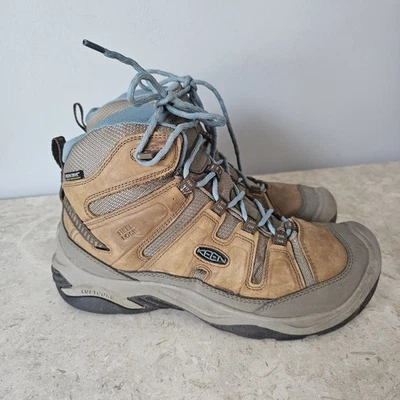 Keen Circadia Mid Waterproof Hiking Boots Women's Size 8 Tan Leather Lug Sole - Image 1 of 4