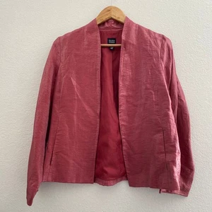 Eileen Fisher dark salmon iridescent linen/nylon blend dress jacket  - Picture 1 of 5