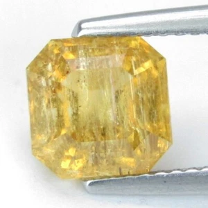 Topazio imperiale naturale originale 3,13 ct 7,7 mm taglio Asscher pietra preziosa Brasile sfusa - Foto 1 di 3