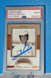 MARIO ANDRETTI SIGNED PRESS PASS LEGENDS CARD PSA/DNA CERTIFIED GEM MINT 9 - Picture 1 of 1