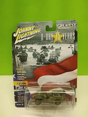 Johnny Lightning D-Day 75 Years Greatest Generation~WWII WILLYS MB JEEP~RR VHTF - Image 1 of 3