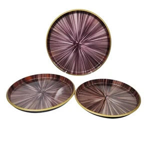 Serving Trays Plastic Brown Starburst Atomic MCM Mid Century Gift Ideas Creation - Picture 1 of 11