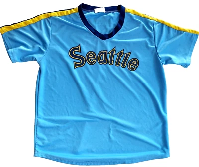 Seattle Mariners Alaska Airlines Retro Jersey XL Seattle Pilots Blue / Yellow - Image 1 of 4