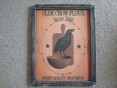 Primitive Country Print *OLDE CROW FLOUR* 9" x 11 1/2" - Image 1 of 2