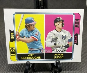 2023 Topps Heritage Then and Now #TAN-12 Aaron Judge/Jeff Burroughs - Imagen 1 de 3