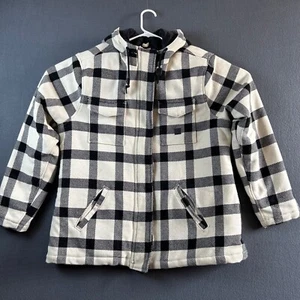 Carhartt Women's Hooded Wool Blend Parka Coat Black White Plaid Size 2XL Reg. - Picture 1 of 16