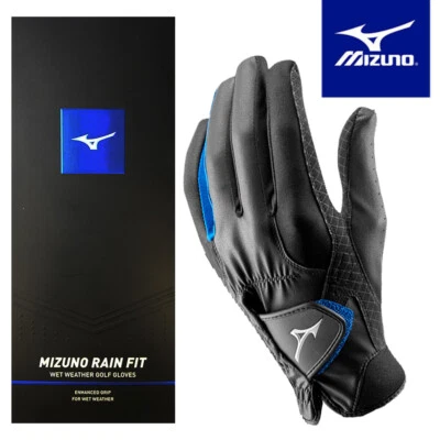 Mizuno Rain Fit Herren Nasses Wetter Golfhandschuhe Paar schwarz/blau - NEU! 2022