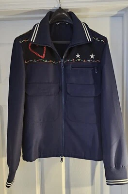 $1995 Valentino S.P.A. Virtual Runner Jacket Navy Two-way zipper closure Size 8 - Image 1 of 4
