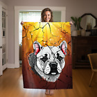 French BullDog Velveteen Plush Blanket,Frenchies themed design,Beautiful Dog