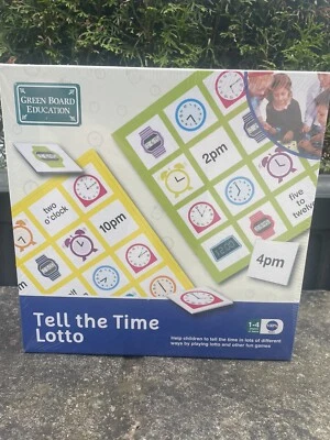Tell The Time Lotto Game Green Board Educational Maths Kids School Support - Image 1 of 2