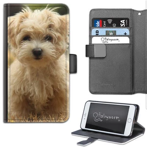 Hairyworm Yellow Hairy Dog Deluxe PU Leather Wallet Phone Case;Flip Case;Cover - Picture 1 of 4