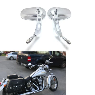 For Harley Davidson Road King Custom Chrome Motorcycle Side Mirrors Long Stem - Image 1 of 4