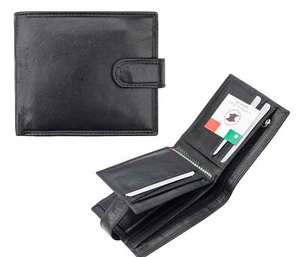 Tuscan 100% Thick Italian Vegetable Tanned Black Leather Wallet SALE NEW - Picture 1 of 7