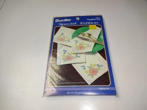 Bucilla "Fiesta" Set Of 4 Napkins Stamped For Cross Stitch Embroidery - NIP - Picture 1 of 2