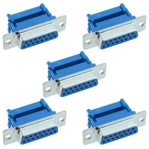 5 x 15-Way IDC Female D Socket Connector - Picture 1 of 1