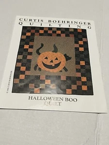 Curtis Boehringer Halloween Boo Quilt Pattern 1998 Pumpkin Black Cat - Picture 1 of 3
