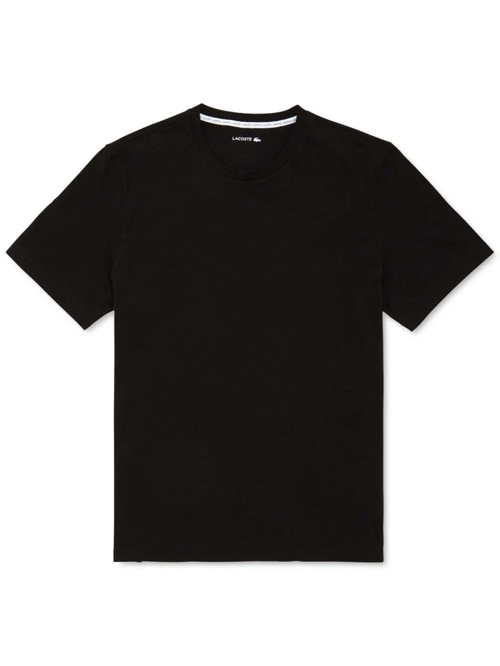 Lacoste Men's Black Lounge Sleepwear Logo Crewneck Pajama T-Shirt Size S