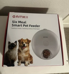 Programmable 6 Meal Cat & Small Dog Feeder with a Stainless Steel tray open Box - Picture 1 of 2