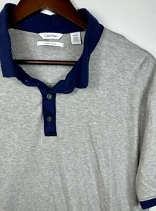 Camisa Polo Calvin Klein Liquid Touch Para Hombre Gris/Azul Manga Corta Talla 2XL - Imagen 1 de 6