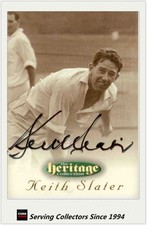 1996 Futera Cricket Heritage Signature Card Player Edition #41: Keith Slater