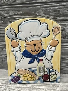 Boston Warehouse Chef Gato Remache o Decoración de Pared Cerámica 2003 8” X 6.5” Caprichoso - Imagen 1 de 8