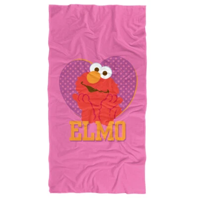 Toalla de playa con licencia oficial Elmo Heart con patrón de calle sésamo 30"x60" Foto 1 de 4