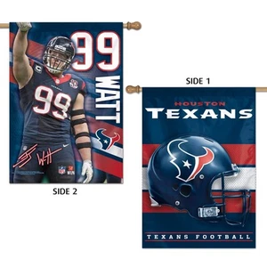 J.J. WATT HOUSTON TEXANS 28"X40" DOUBLE SIDED BANNER FLAG BRAND NEW WINCRAFT - Picture 1 of 1